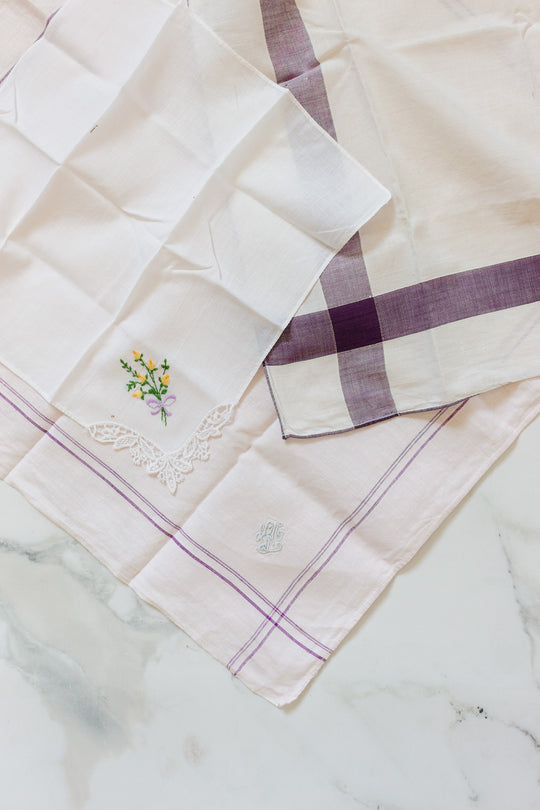 vintage french petite hankerchief