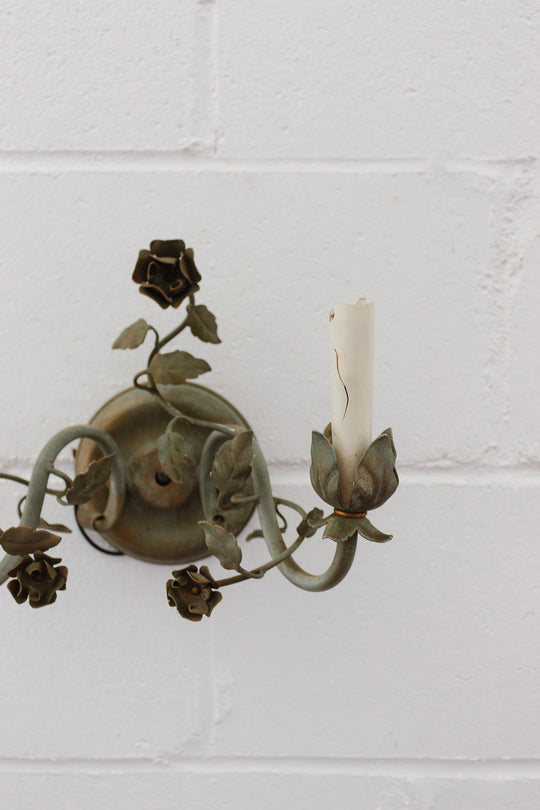 pair of 1960s Italian painted tole sconces