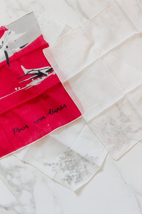 vintage french petite hankerchief