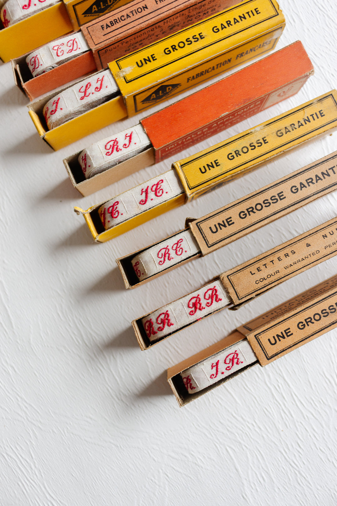 antique french monogrammed ribbons