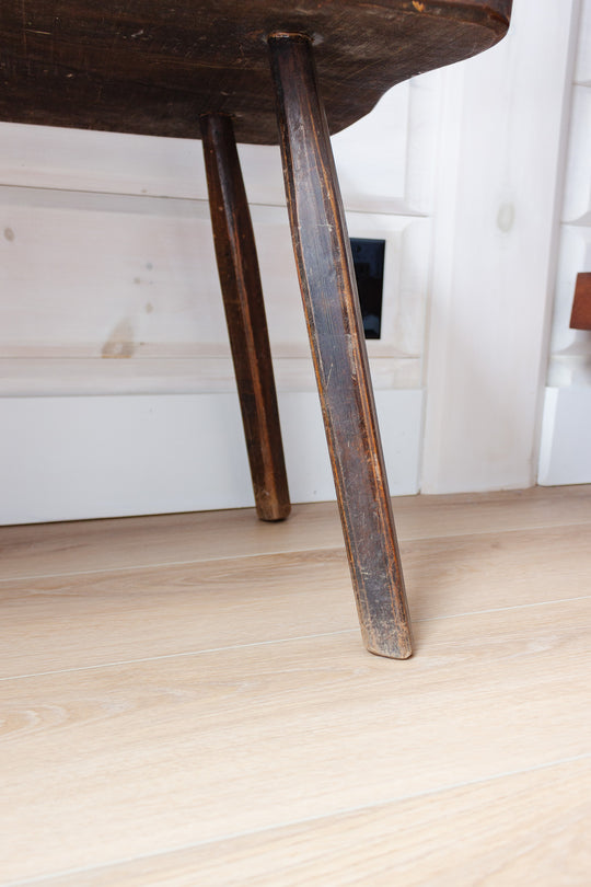 midcentury french brutalist walnut coffee table