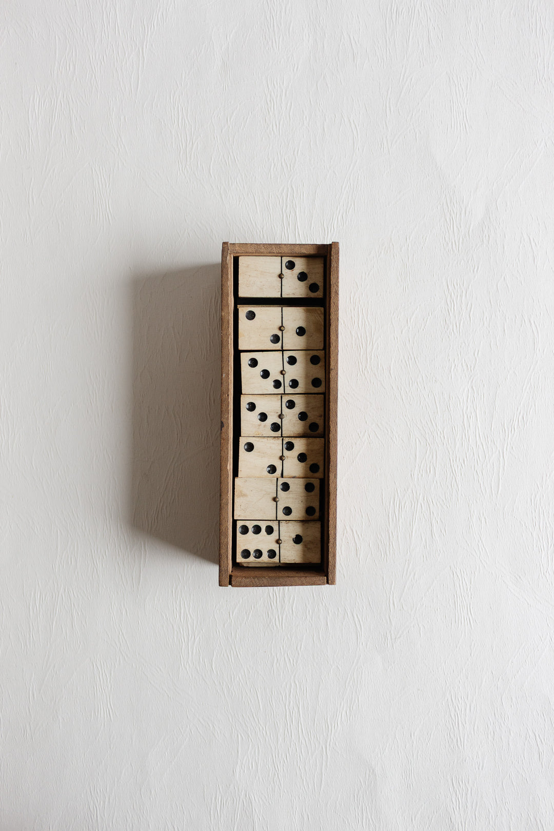 set of antique french wood and bone dominos