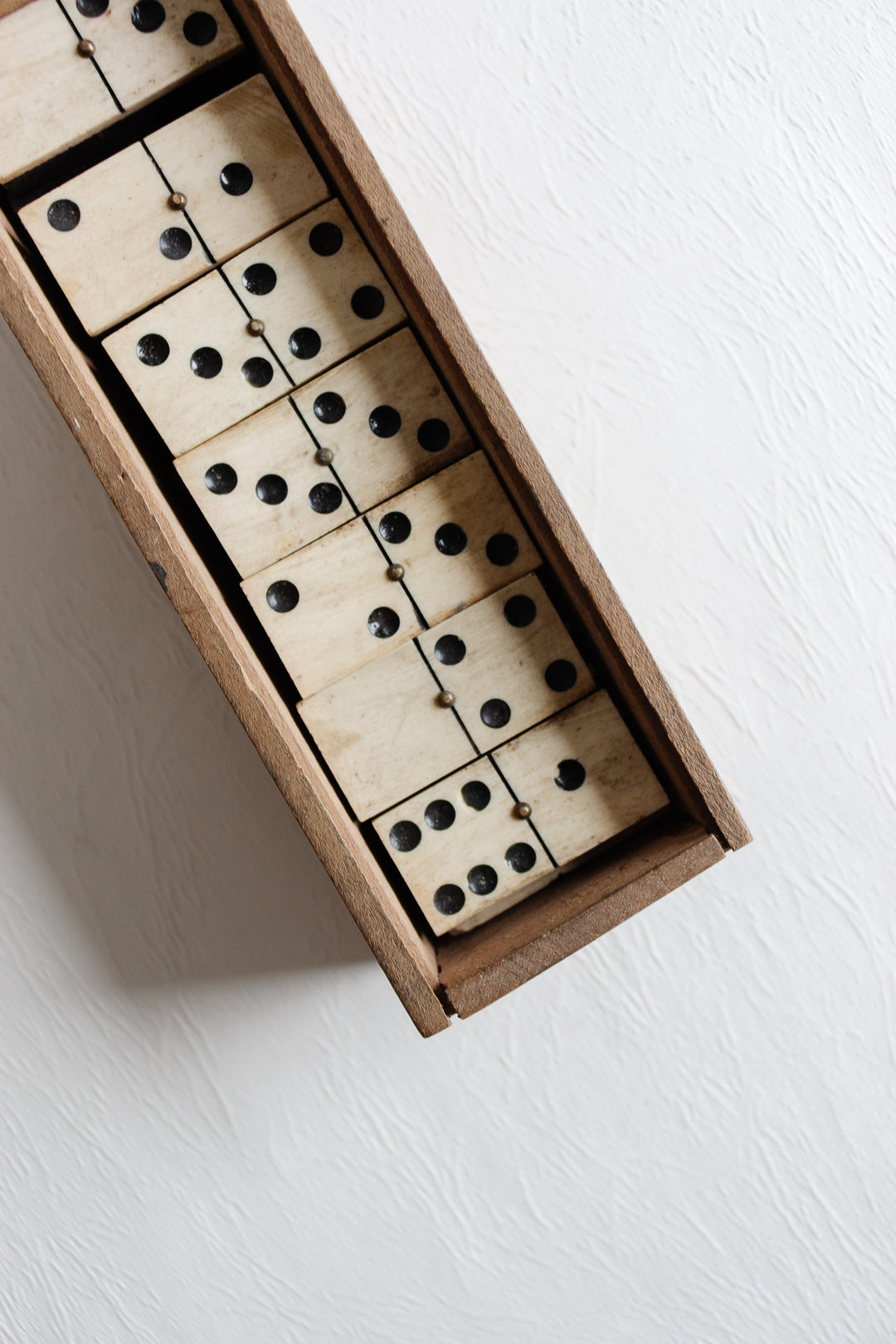 set of antique french wood and bone dominos