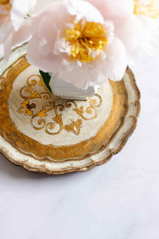 vintage italian gilt florentine tray