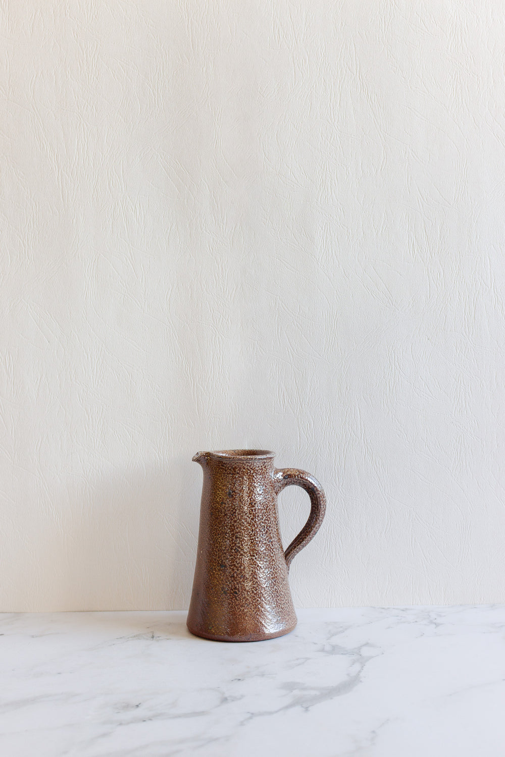 vintage french tall stoneware pitcher