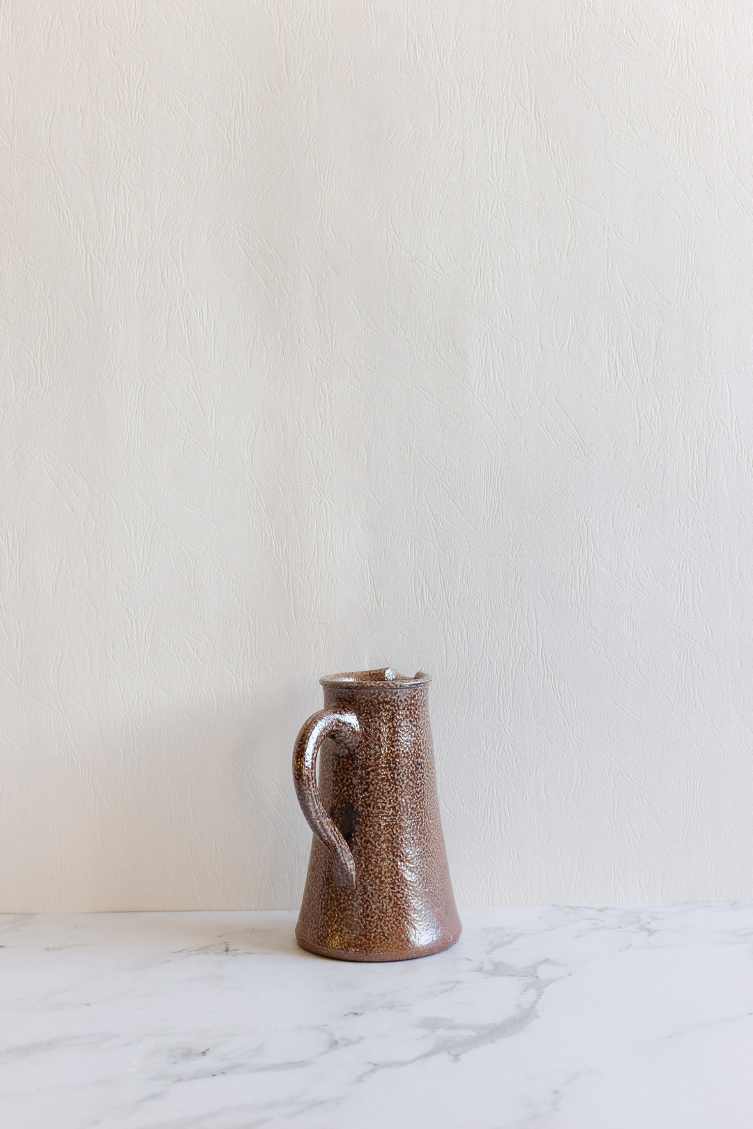 vintage french tall stoneware pitcher