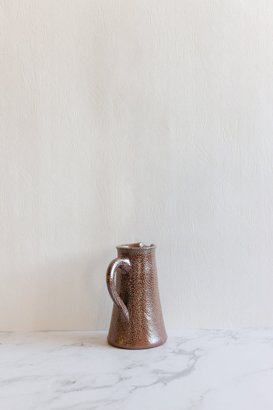 vintage french tall stoneware pitcher