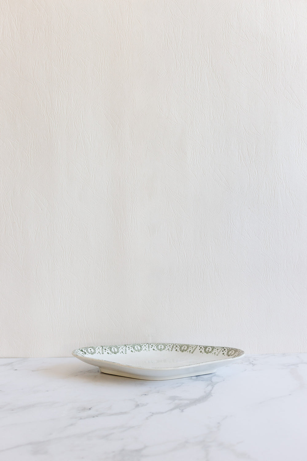 antique french st. amand green transferware ravier