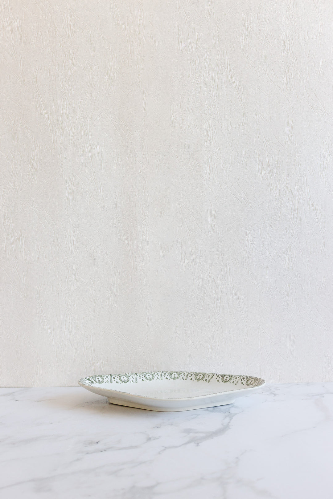 antique french st. amand green transferware ravier
