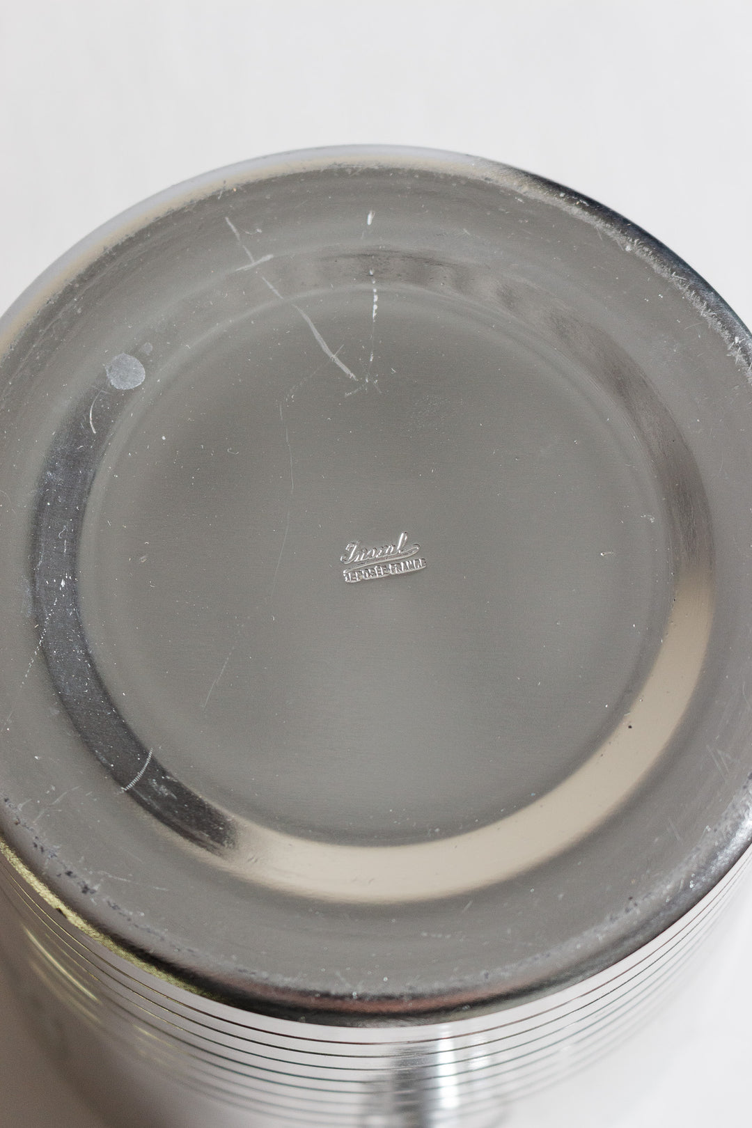 vintage french aluminum "tattinger" champagne bucket