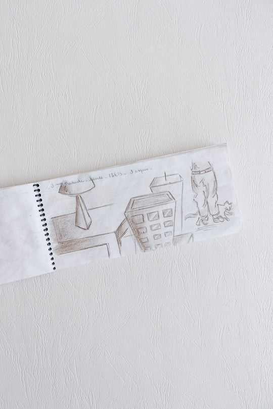 vintage french amateur sketchbook