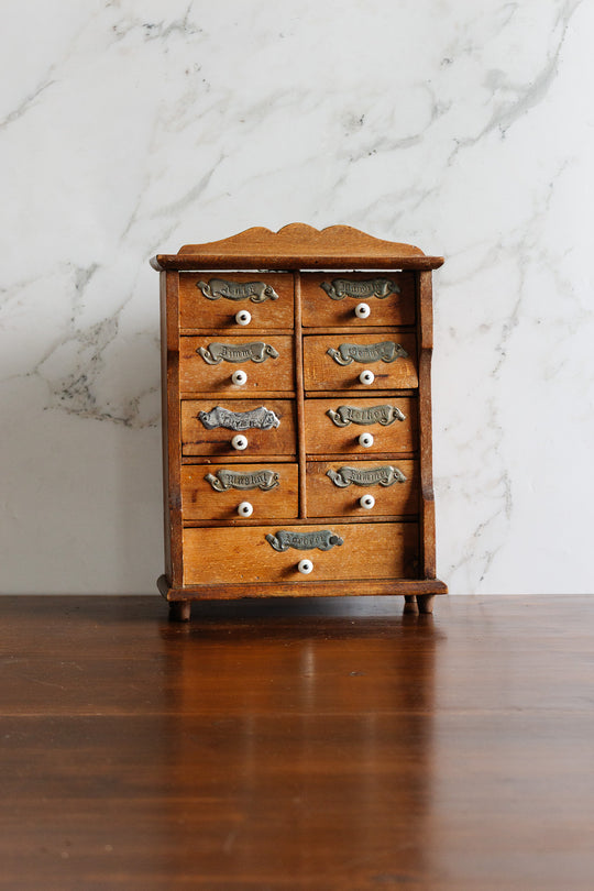 antique german spice cabinet