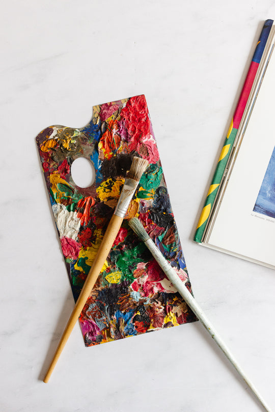 vintage french artist's paint palette