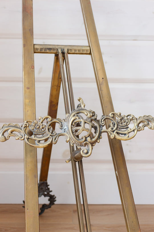 vintage french rococo brass easel