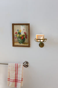 antique french brass soap dish with verdigris