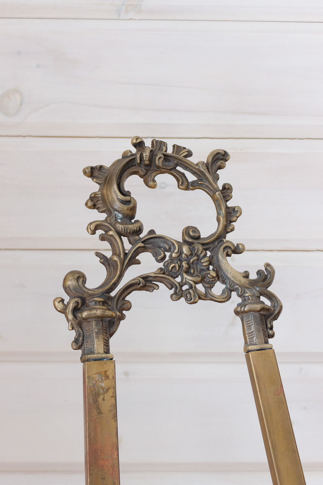 vintage french rococo brass easel