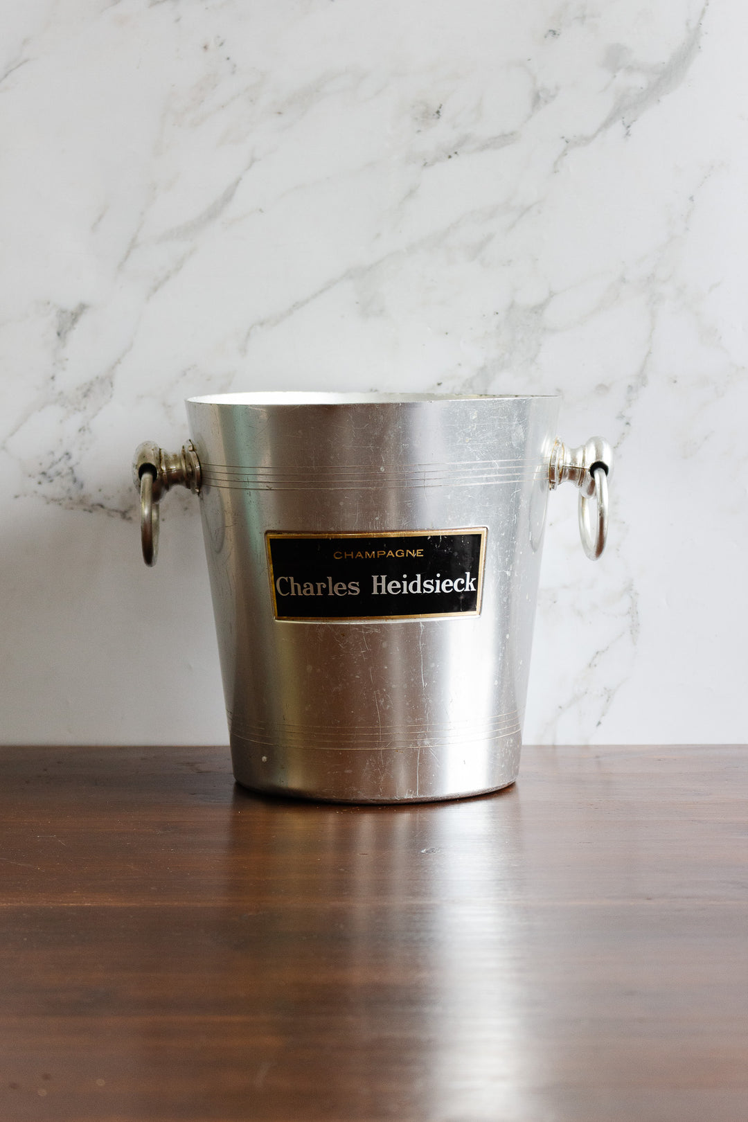 vintage french aluminum champagne "charles de fère" bucket