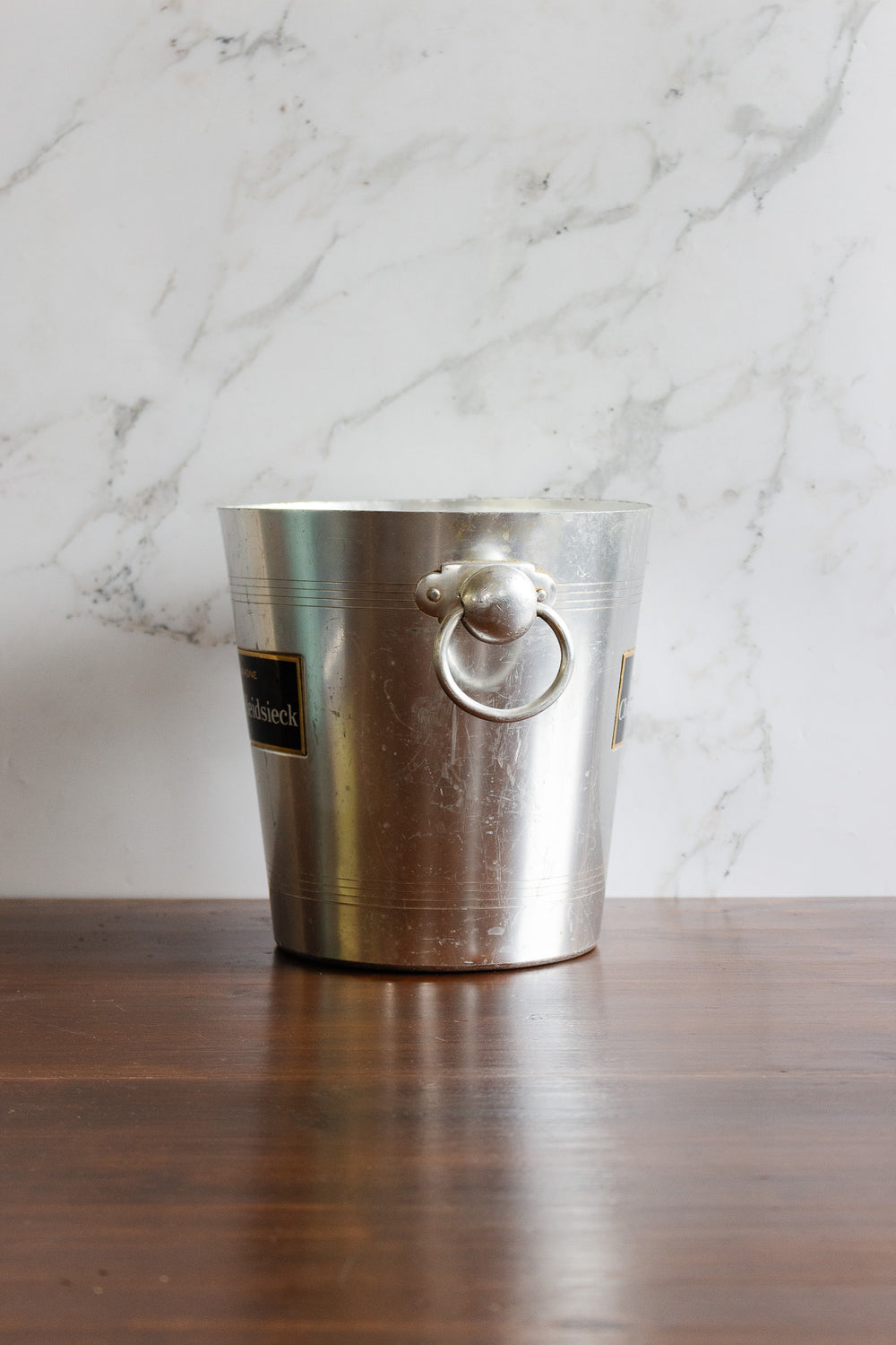 vintage french aluminum champagne "charles de fère" bucket