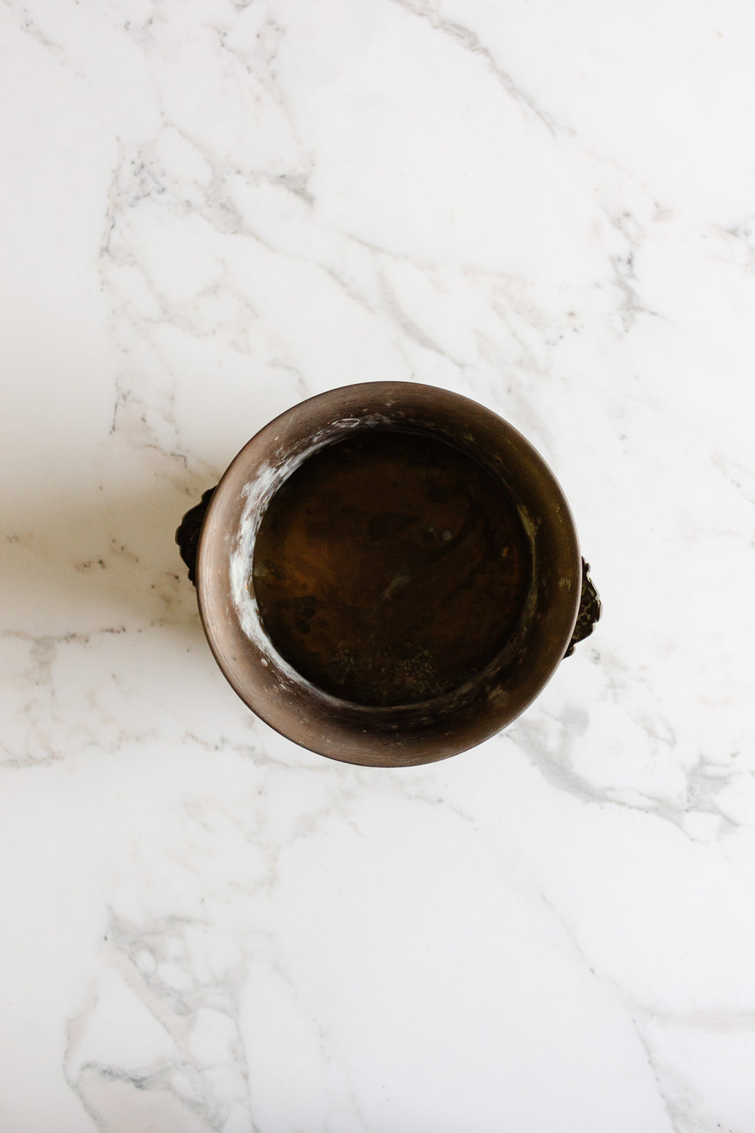 vintage french brass handled pot