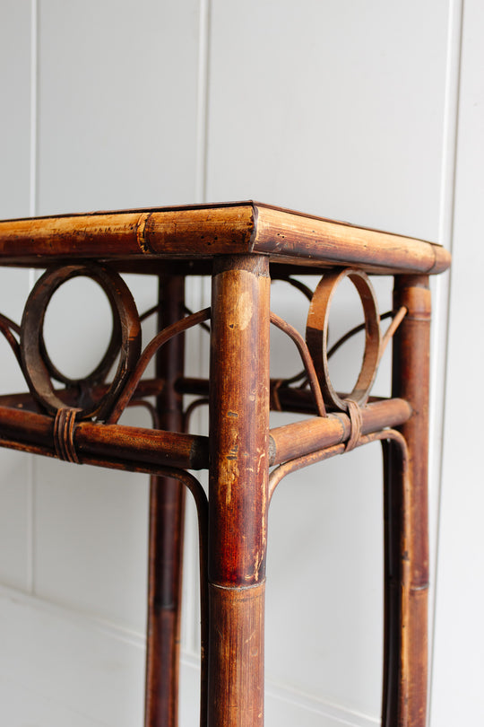 tall antique french bamboo plant stand