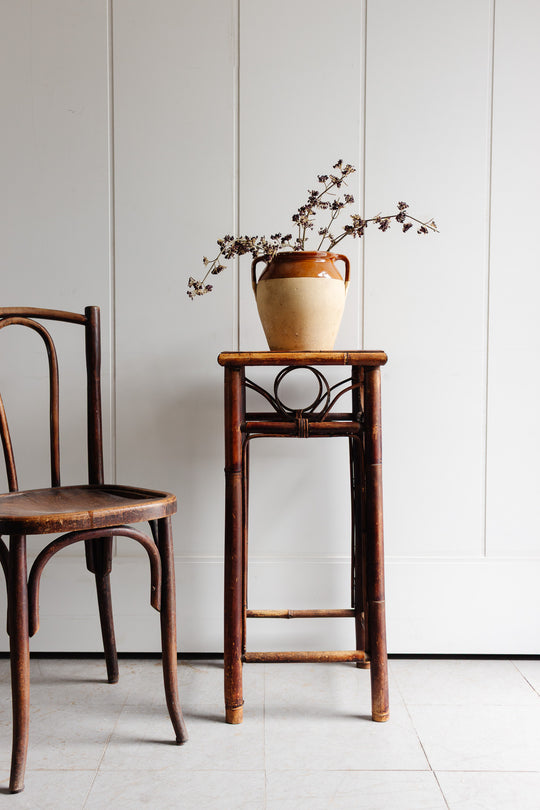 tall antique french bamboo plant stand