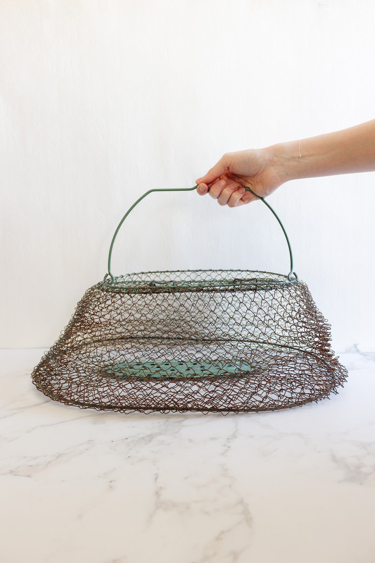 collapsible fish basket antique french extra large collapsible wire fish basket – Joliette