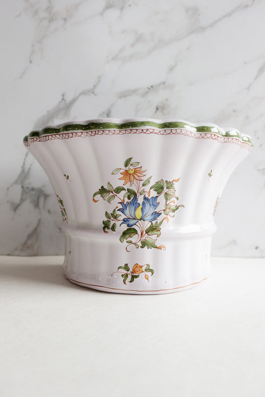 vintage french hand painted Moustiers bouquetière