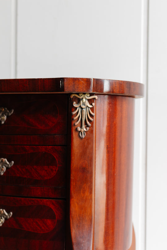 pair of antique french Louis xv style cherry wood nightstands