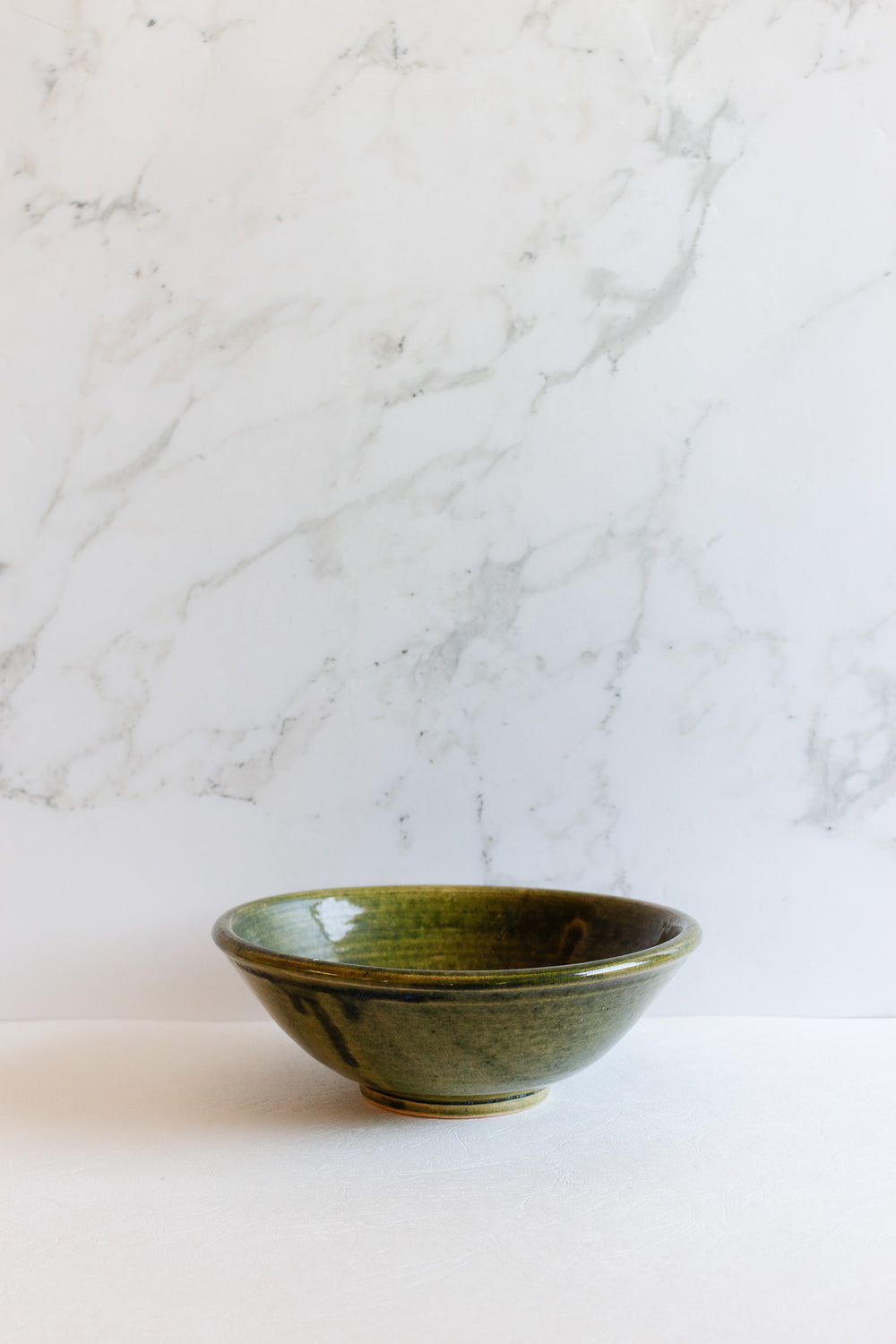 vintage french artisan hand turned glazed bowl