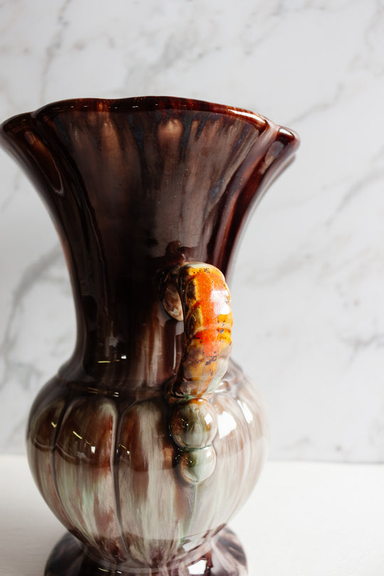 vintage west german pottery glazed vase