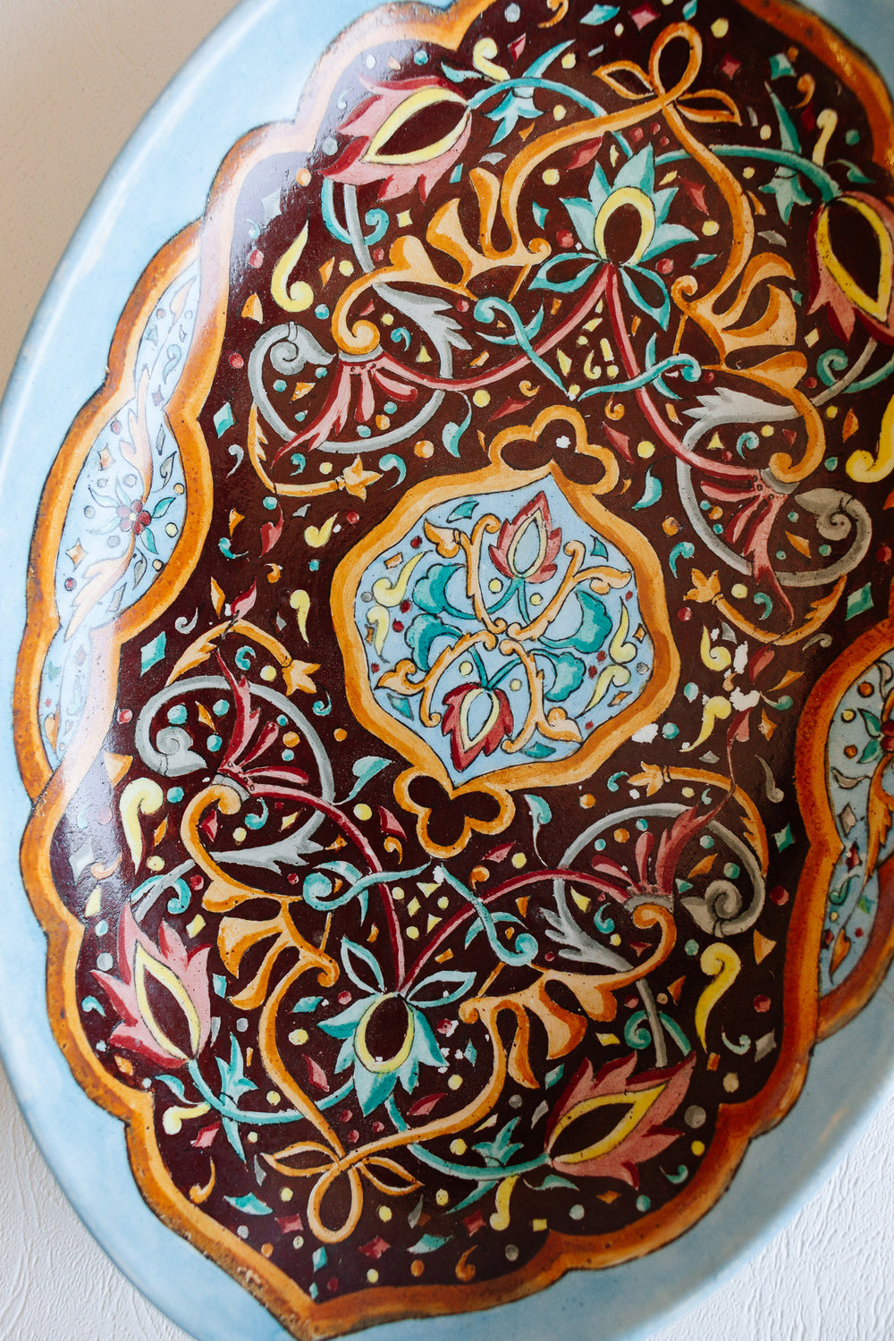 antique earthenware orientalist design signed by the artist Lambert