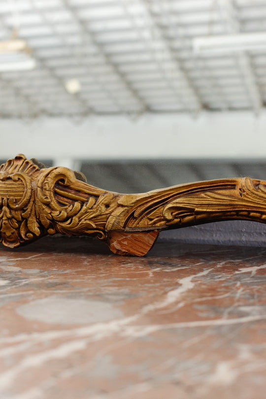 large antique french wood baroque style gilt mirror