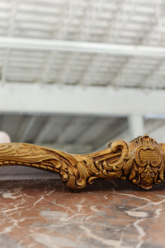 large antique french wood baroque style gilt mirror