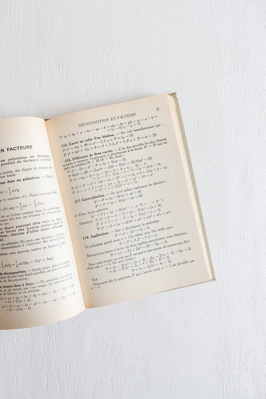 vintage french algebra textbook — "algèbre", 1947