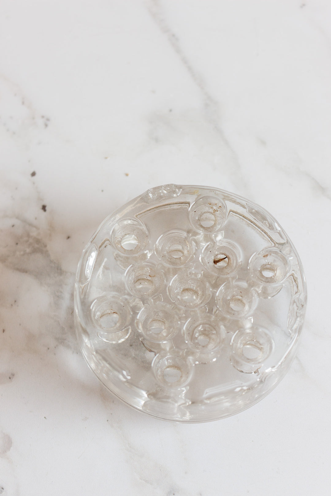 antique french glass floral frog