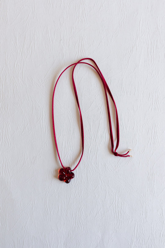 vintage french bacarrat red clover pendant