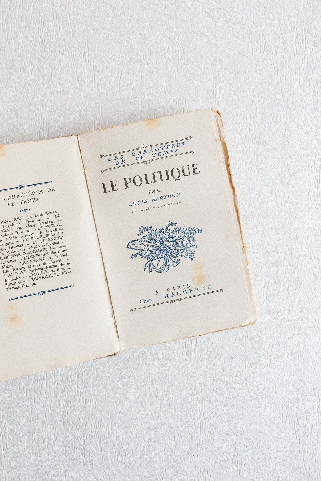 "le politique" by louis barthou de l'académie française, 1923
