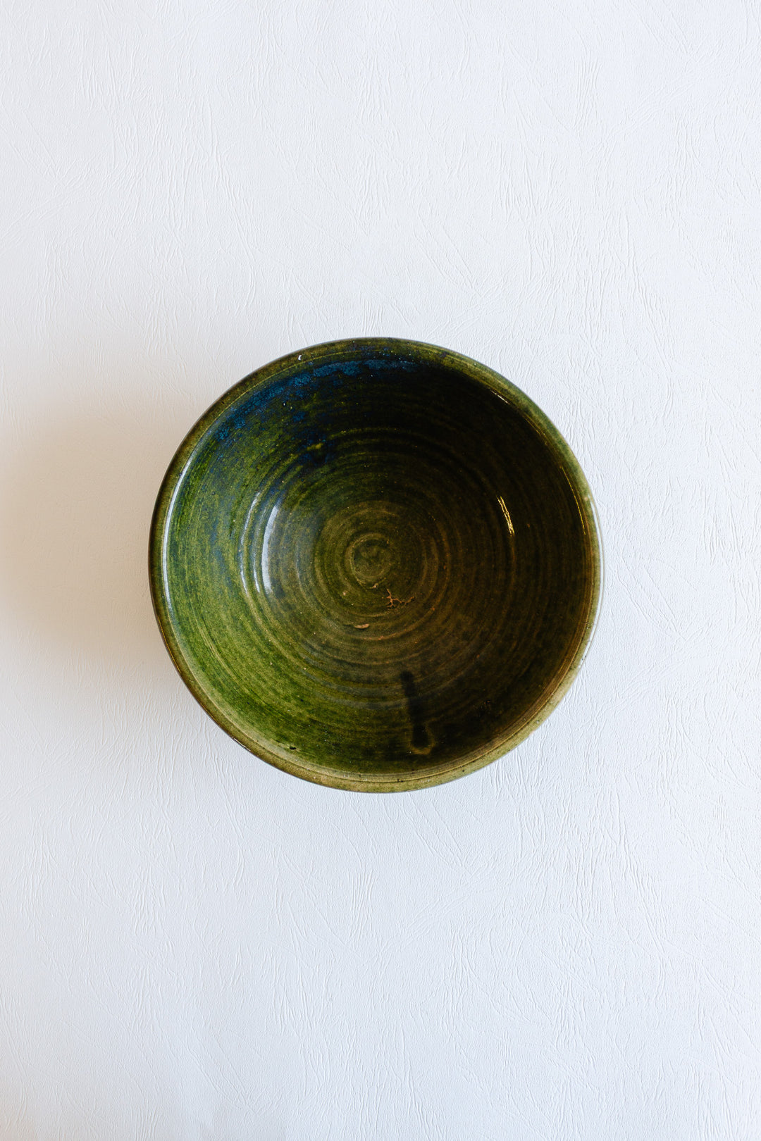 vintage french artisan hand turned glazed bowl