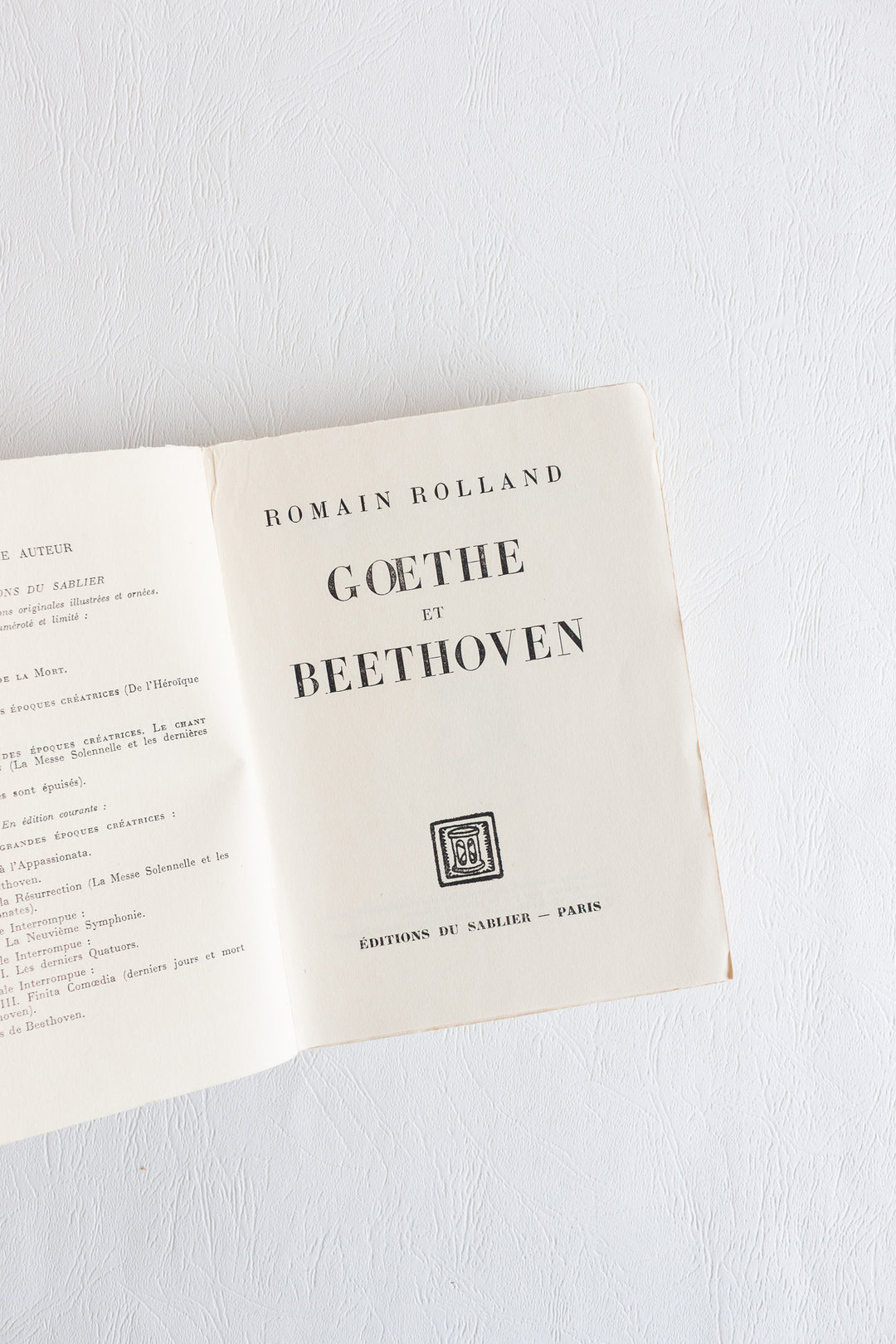 1930 "goethe et beethoven" by  romain rolland, édition du sablier