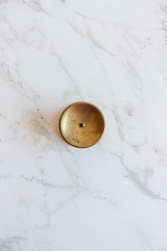 vintage french brass pillar candlestick