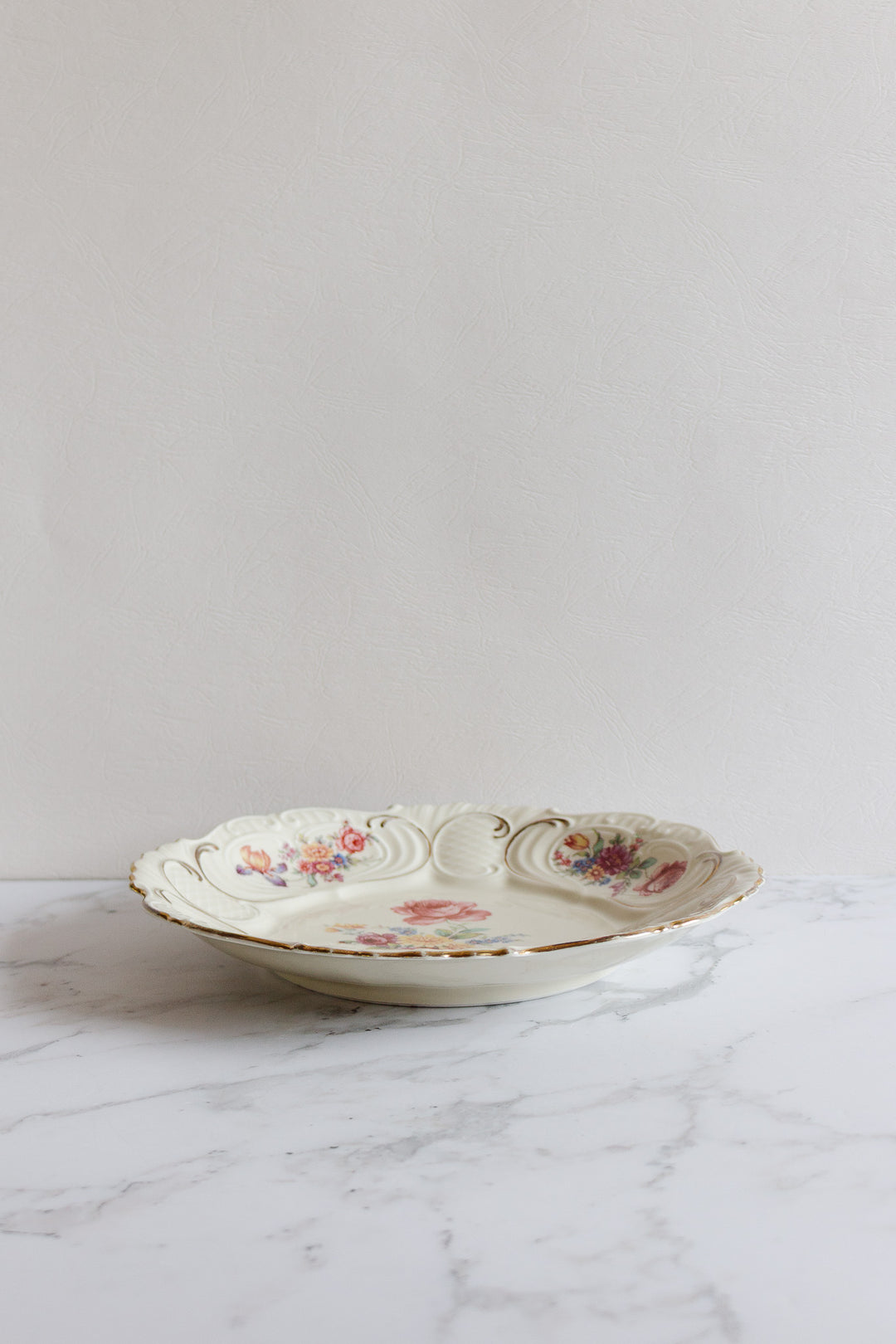 vintage bavarian transferware floral plate