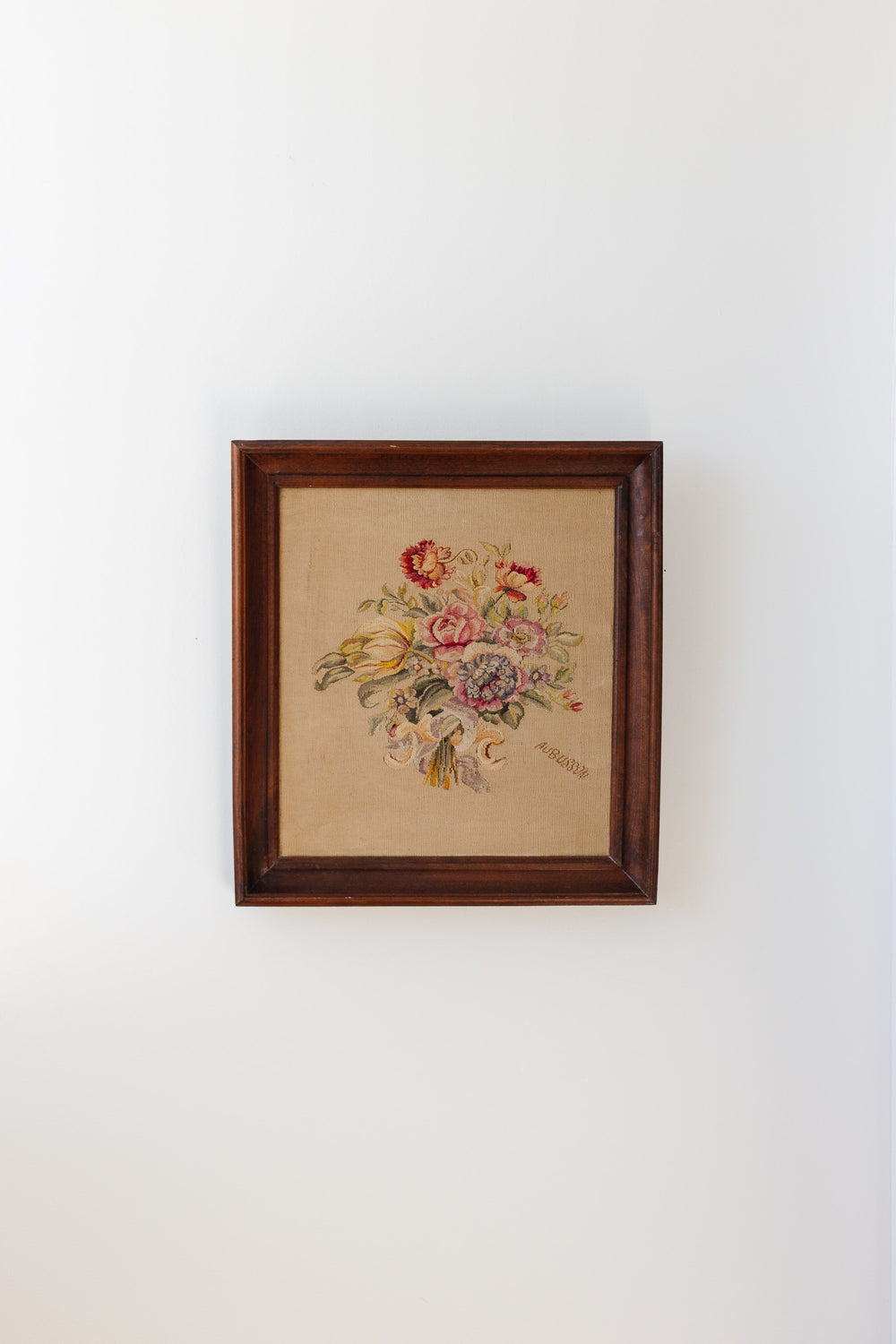 antique french aubusson framed tapestry
