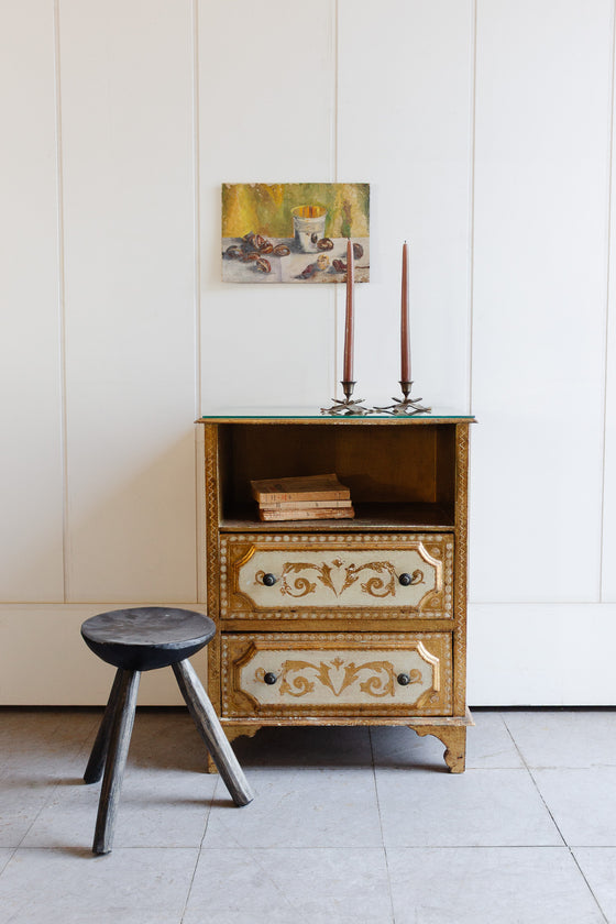 vintage italian florentine nightstand