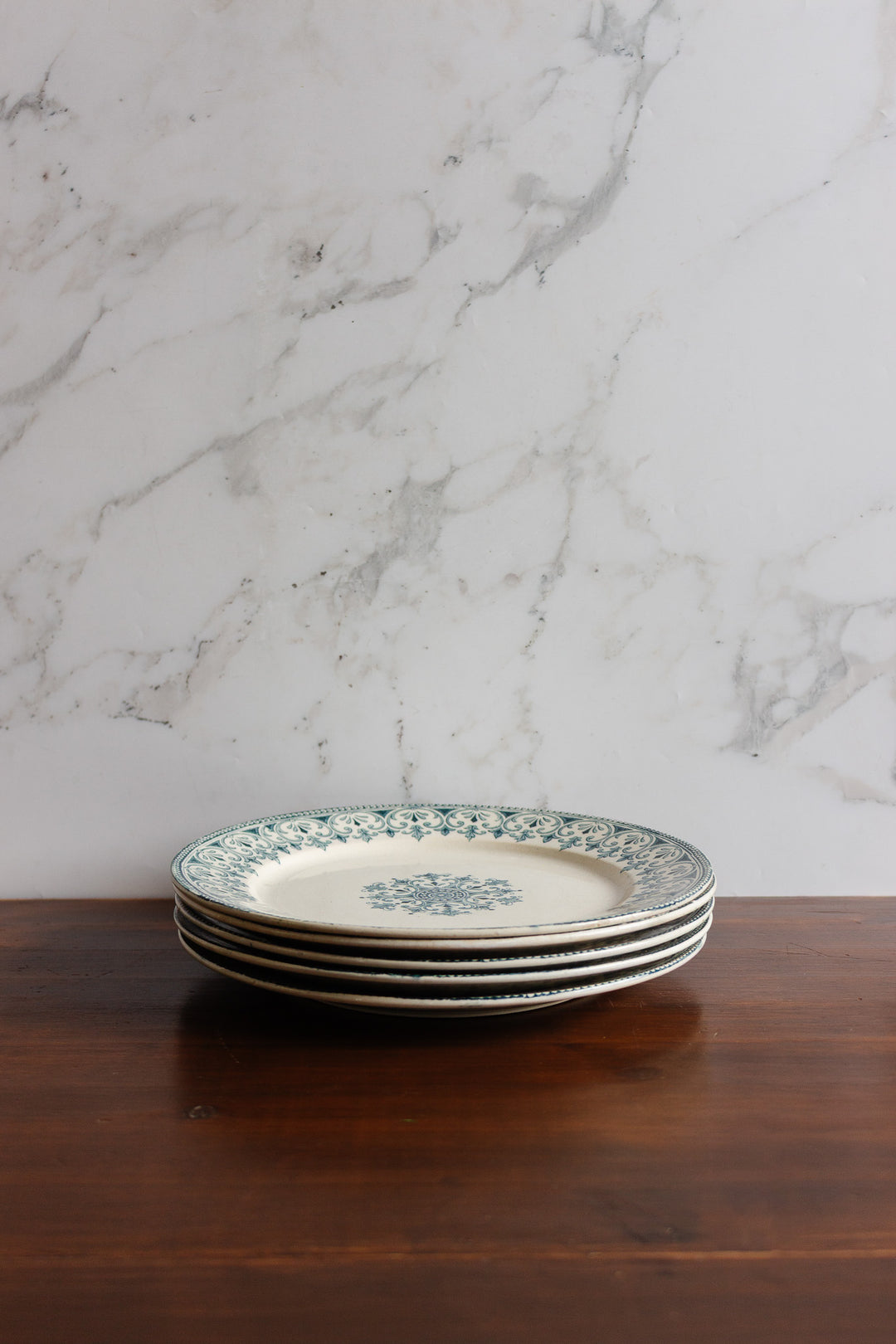 antique french Faiencerie de Thivier transferware plates