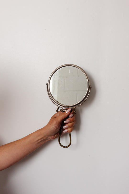 1940s french silver barber mirror