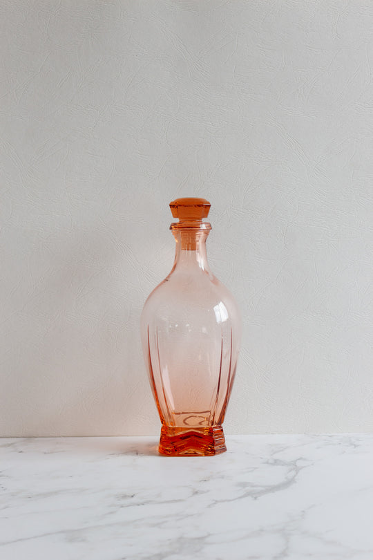 vintage french pink rosaline glass decanter