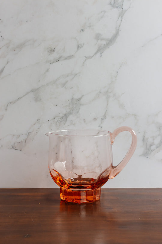 1930s french pink glass pitcher