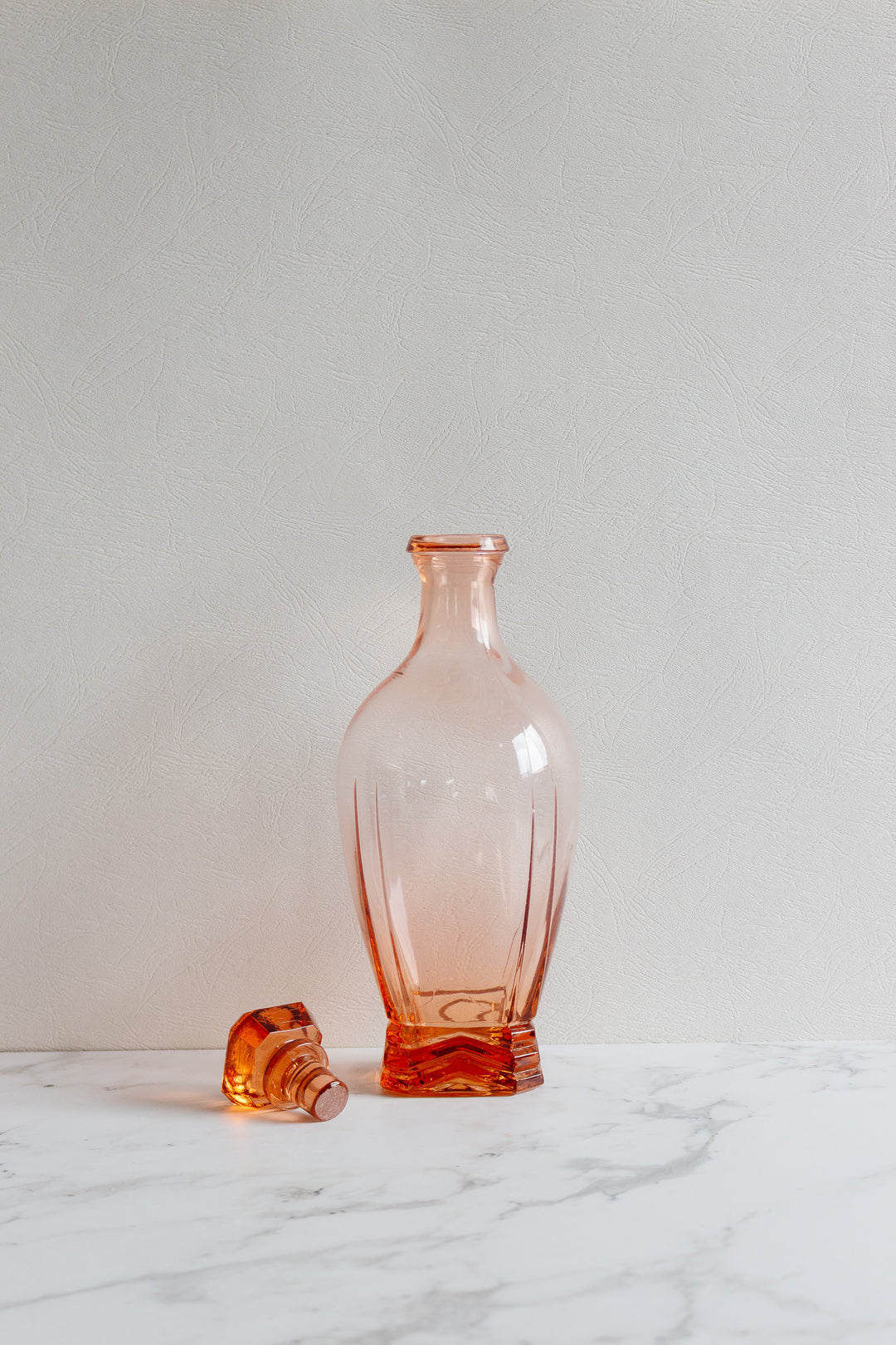 vintage french pink rosaline glass decanter