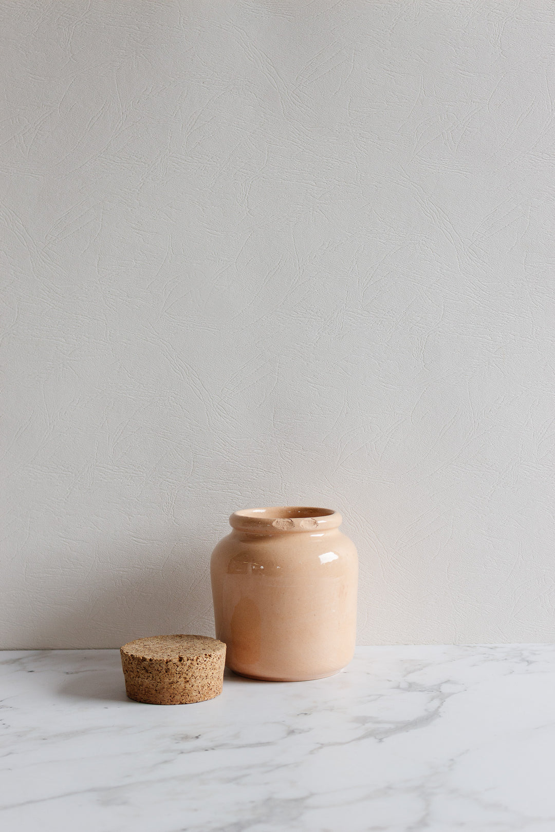 vintage french pink mustard jar