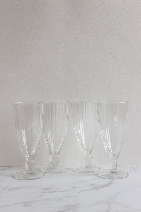 vintage french milkshake glasses, set of 4